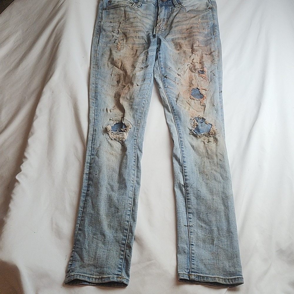 Aeropostale Super Skinny Jeans Distressed Light Wash Men's Size 30x30